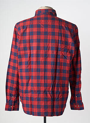 Chemise manches longues tissage popeline rouge EDEN PARK homme
