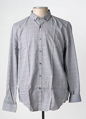 Chemise manches longues tissage popeline gris HUGO BOSS homme