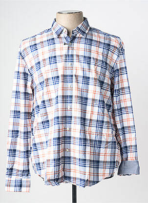 Chemise manches longues imprimé écossais orange HUGO BOSS homme