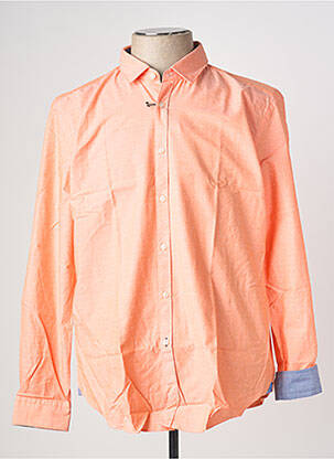 Chemise manches longues tissage popeline orange HUGO BOSS homme