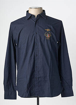 Chemise manches longues coupe droite bleu AERONAUTICA homme