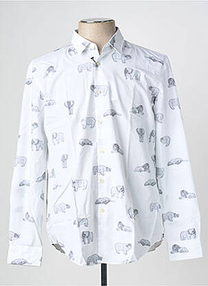 Chemise manches longues imprimé fantaisie blanc HUGO BOSS homme