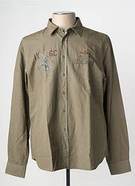 Chemise manches longues coupe droite vert AERONAUTICA homme