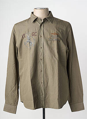 Chemise manches longues coupe droite vert AERONAUTICA homme