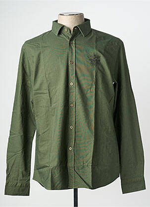 Chemise manches longues coupe droite vert AERONAUTICA homme
