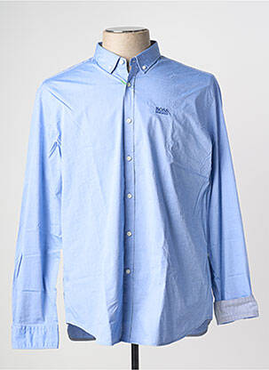 Chemise manches longues coupe droite bleu HUGO BOSS homme