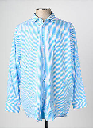 Chemise manches longues imprimé rayures bleu SEIDEN STICKER homme