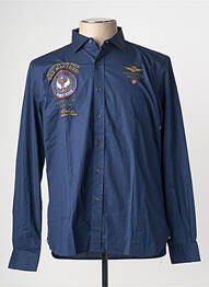 Chemise manches longues coupe cintrée bleu AERONAUTICA homme