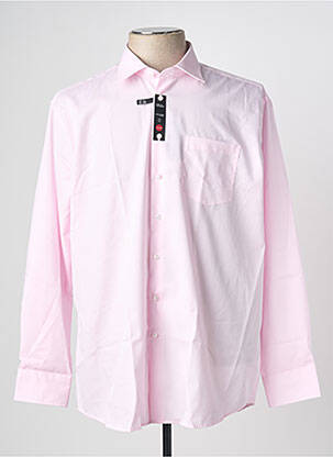 Chemise manches longues rose SEIDEN STICKER homme