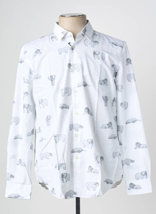 Chemise manches longues blanc HUGO BOSS pour homme