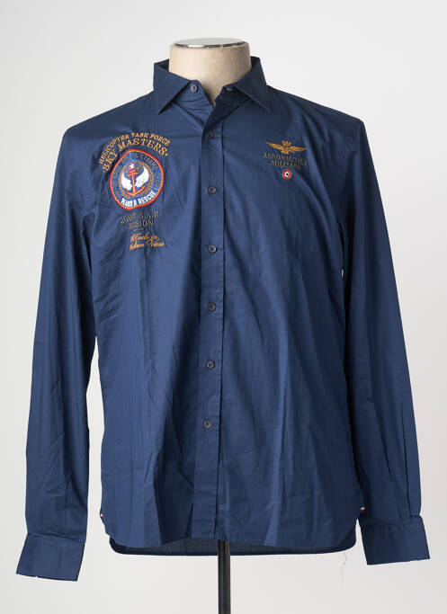 Chemise manches longues bleu AERONAUTICA pour homme