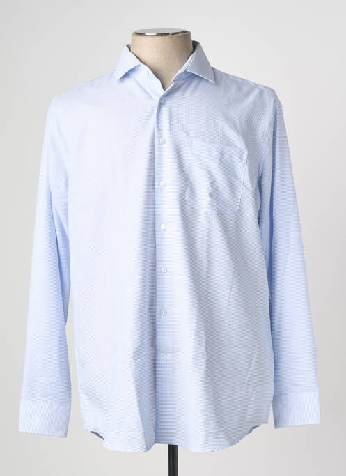 Chemise manches longues bleu SEIDEN STICKER pour homme