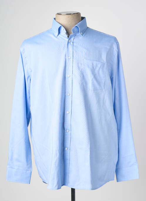 Chemise manches longues bleu SEIDEN STICKER pour homme