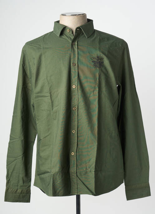 Chemise manches longues vert AERONAUTICA pour homme