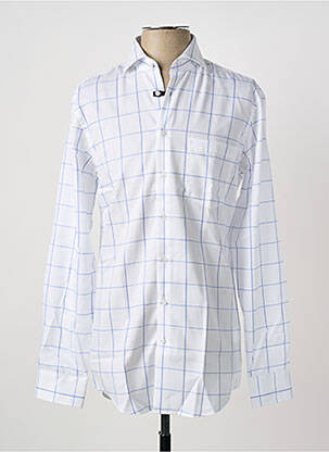 Chemise manches longues imprimé carreaux blanc SEIDEN STICKER homme