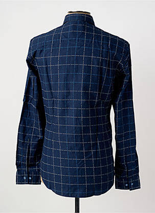 Chemise manches longues imprimé carreaux bleu HUGO BOSS homme