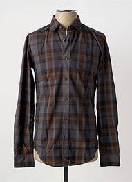 Chemise manches longues imprimé carreaux marron HUGO BOSS homme