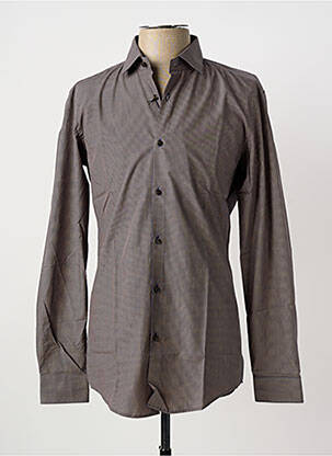 Chemise manches longues marron HUGO BOSS homme