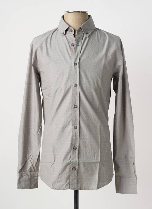 Chemise manches longues coupe cintrée gris HUGO BOSS homme