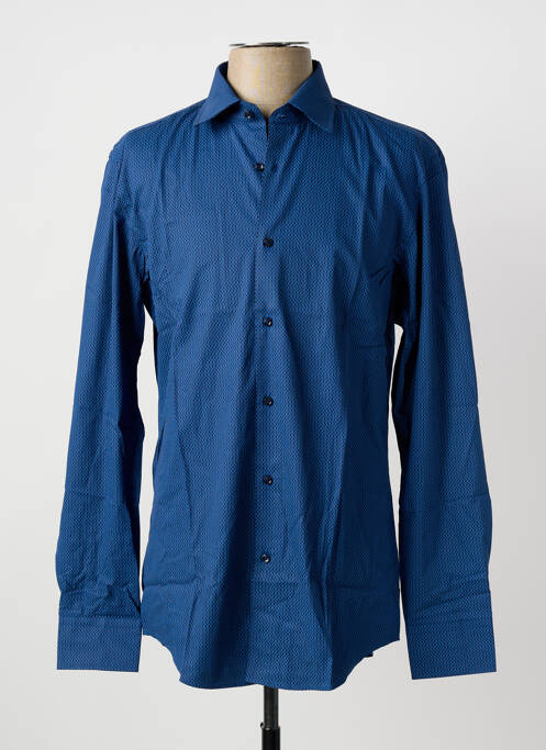 Chemise manches longues imprimé fantaisie bleu HUGO BOSS homme