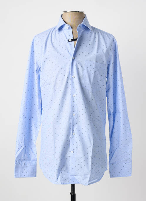 Chemise manches longues imprimé fantaisie bleu SEIDEN STICKER homme
