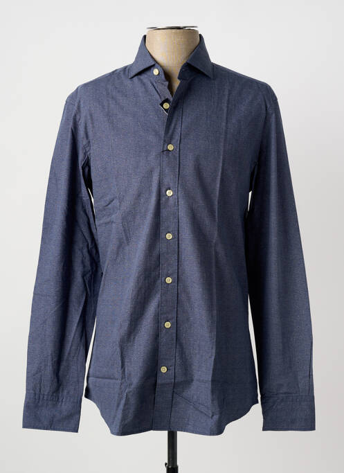 Chemise manches longues imprimé fantaisie bleu HACKETT homme