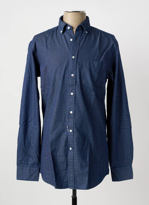 Chemise manches longues bleu SEIDEN STICKER homme