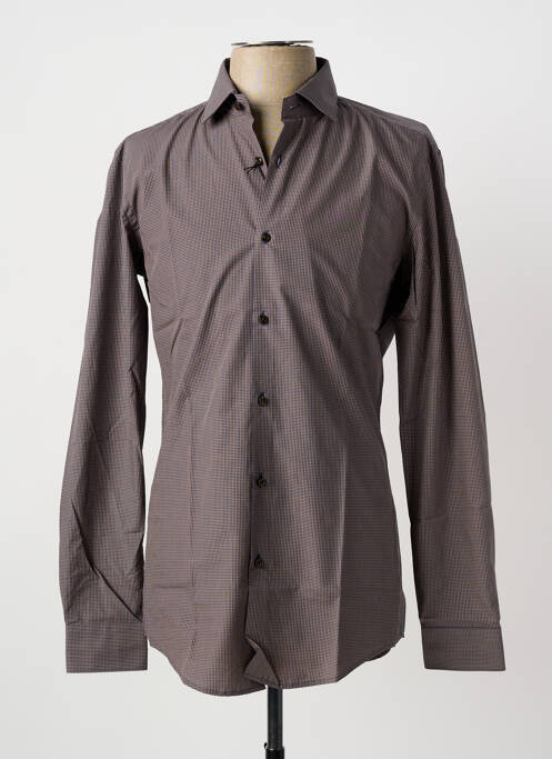 Chemise manches longues marron HUGO BOSS homme