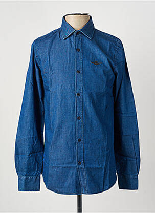 Chemise manches longues coupe cintrée bleu AERONAUTICA homme