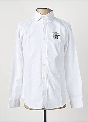 Chemise manches longues coupe droite blanc AERONAUTICA homme