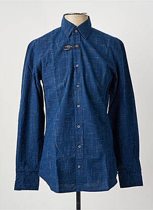 Chemise manches longues imprimé carreaux bleu HACKETT homme