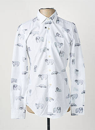 Chemise manches longues imprimé fantaisie blanc HUGO BOSS homme