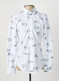 Chemise manches longues imprimé fantaisie blanc HUGO BOSS homme