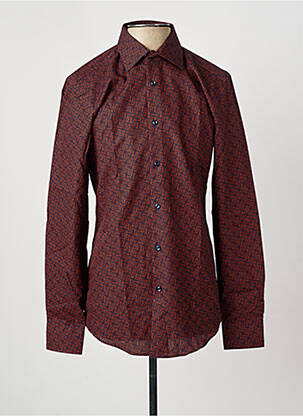 Chemise manches longues imprimé fantaisie marron HUGO BOSS homme