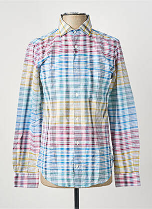 Chemise manches longues imprimé carreaux bleu EDEN PARK homme