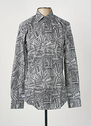 Chemise manches longues imprimé fantaisie noir HUGO BOSS homme