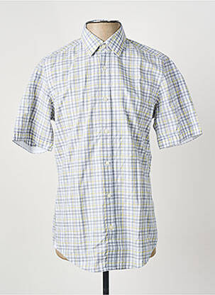 Chemise manches courtes imprimé carreaux gris HUGO BOSS homme