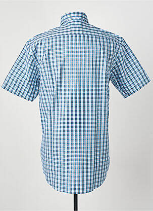 Chemise manches courtes imprimé carreaux bleu SEIDEN STICKER homme