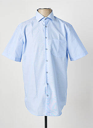 Chemise manches courtes coupe droite bleu SEIDEN STICKER homme