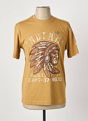 T-shirt coupe cintrée manches courtes marron AERONAUTICA homme