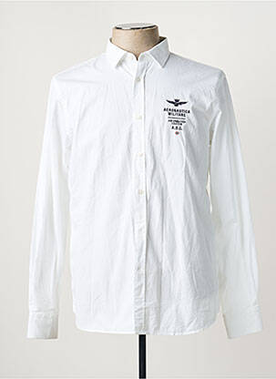 Chemise manches longues coupe droite blanc AERONAUTICA homme