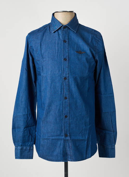 Chemise manches longues coupe cintrée bleu AERONAUTICA homme