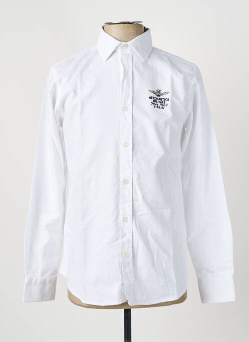 Chemise manches longues coupe droite blanc AERONAUTICA homme