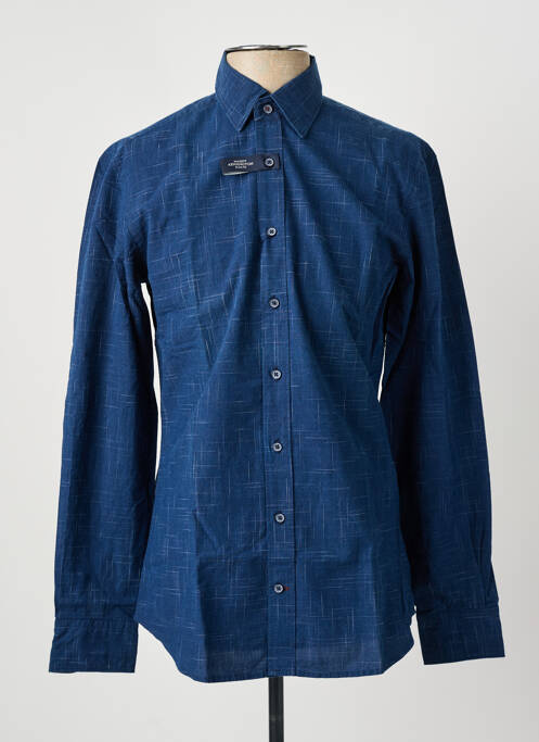 Chemise manches longues imprimé carreaux bleu HACKETT homme