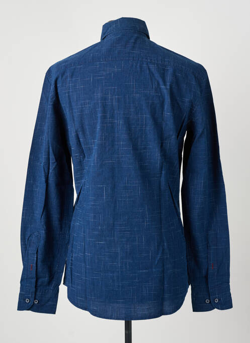 Chemise manches longues imprimé carreaux bleu HACKETT homme
