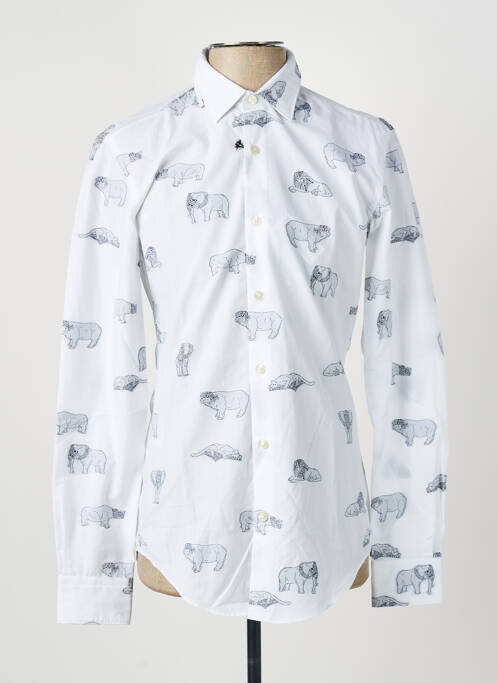 Chemise manches longues imprimé fantaisie blanc HUGO BOSS homme