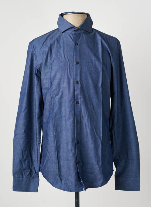 Chemise manches longues coupe cintrée bleu SEIDEN STICKER homme