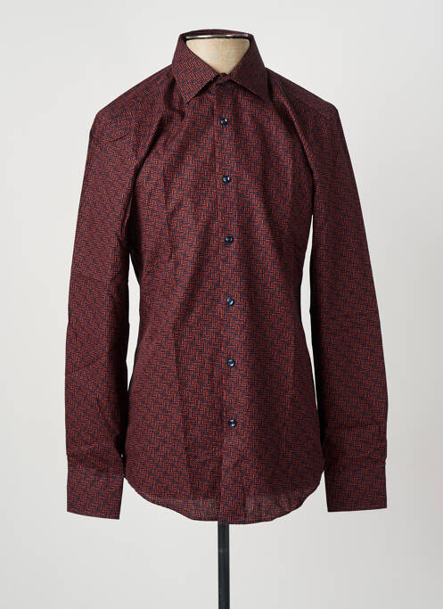 Chemise manches longues imprimé fantaisie marron HUGO BOSS homme