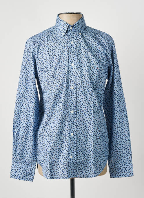 Chemise manches longues coupe droite bleu EDEN PARK homme