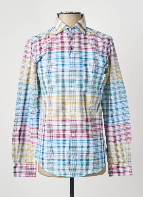 Chemise manches longues imprimé carreaux bleu EDEN PARK homme
